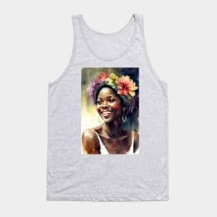 Watercolour print of a beautiful Black Queen Tank Top